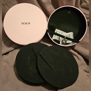 Empty TOUS 4 inch Box Gift Pink Bell Charm Storage Travel Jewelry Inserts